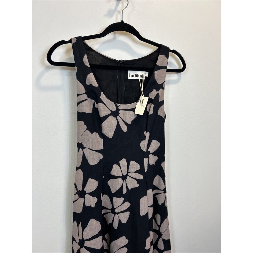NWT Indikah Lillia Size XS Floral A-Line Maxi Dress Cotton Blend - Picture 2 of 11